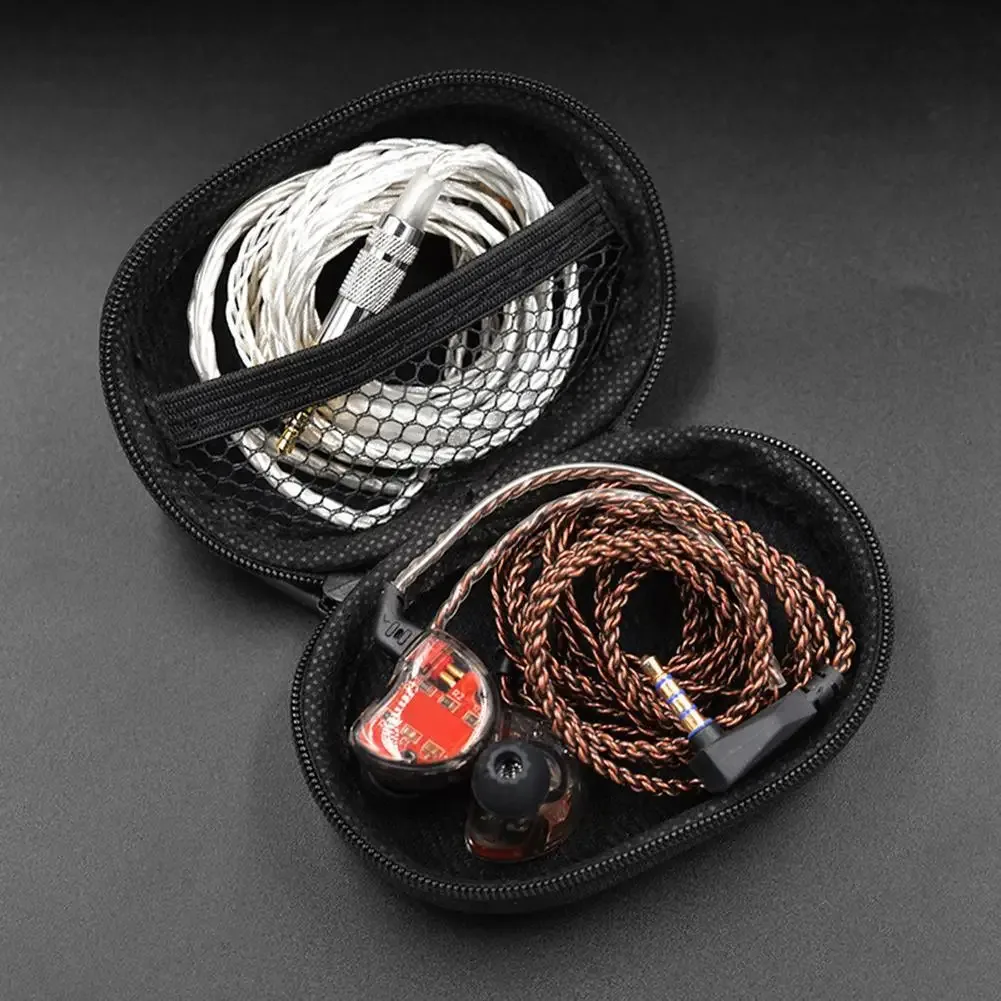 étui pour écouteurs filaires kz ba10 as10 es4, boîte de rangement en pu, sac de rangement portable pour kz ba10 as10 es4, 1 à 10 pièces