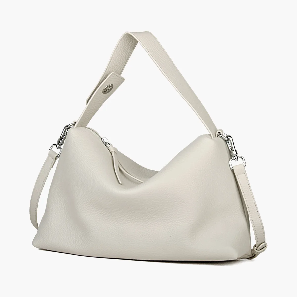 donna-in – sac à main demi-lune en cuir de vache véritable pour femmes, sac à bandoulière hobo en cuir de vache naturel pleine fleur, pour les affaires quotidiennes