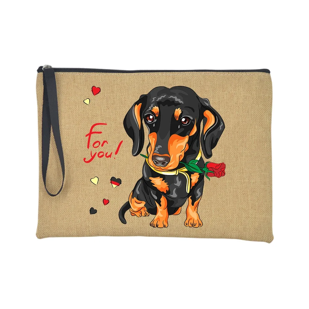 trousse de toilette voyage pochette maquillage jambes courtes mais grande attitude teckel chien imprimer trousse de maquillage voyage organisateur de toilette sacs à cosmétiques pour femmes pochette à fermeture éclair