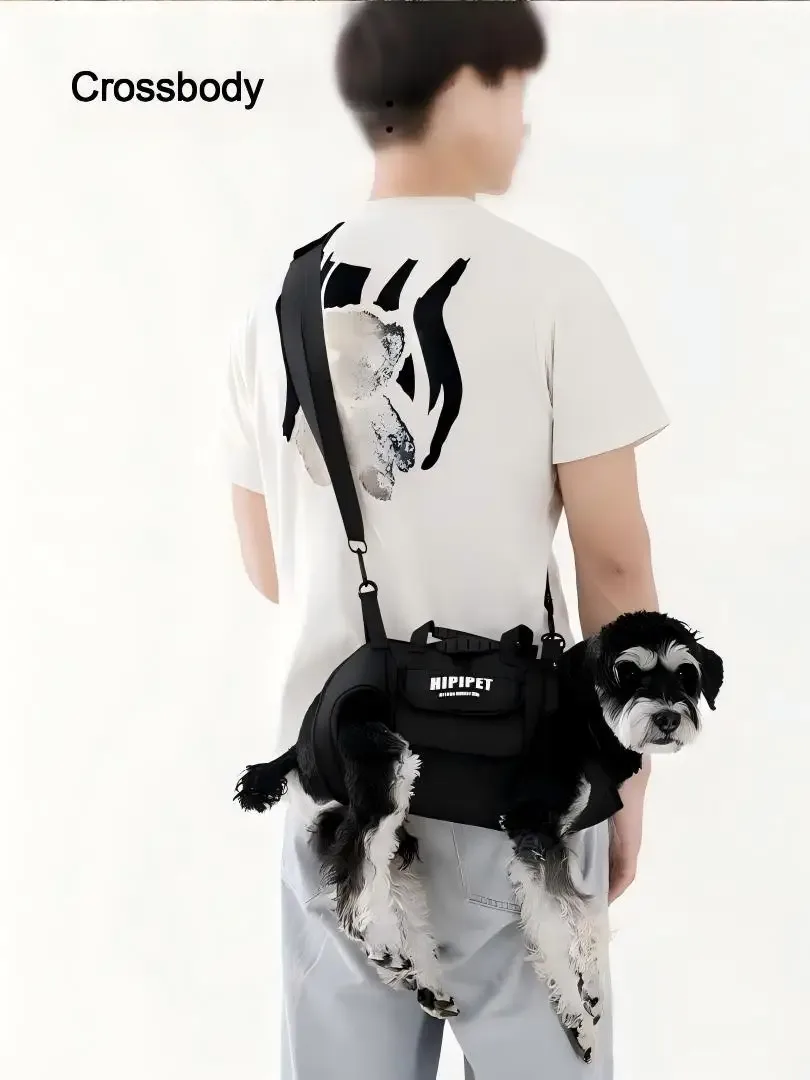 sac à dos portable pour chien avec laisse intégrée, sac à bandoulière pour promener les chiens, accessoires élégants pour animaux de compagnie tendance