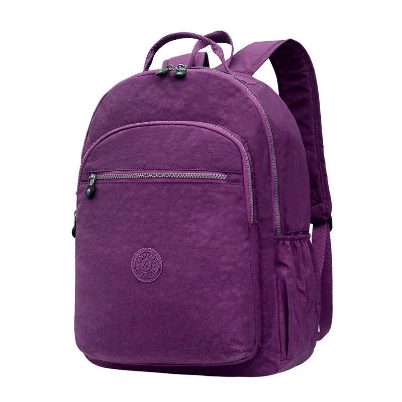 sac dos nylon gris anthracite compartiments poches latérales glissière accessoires pompon porte monnaie voyage école adolescente