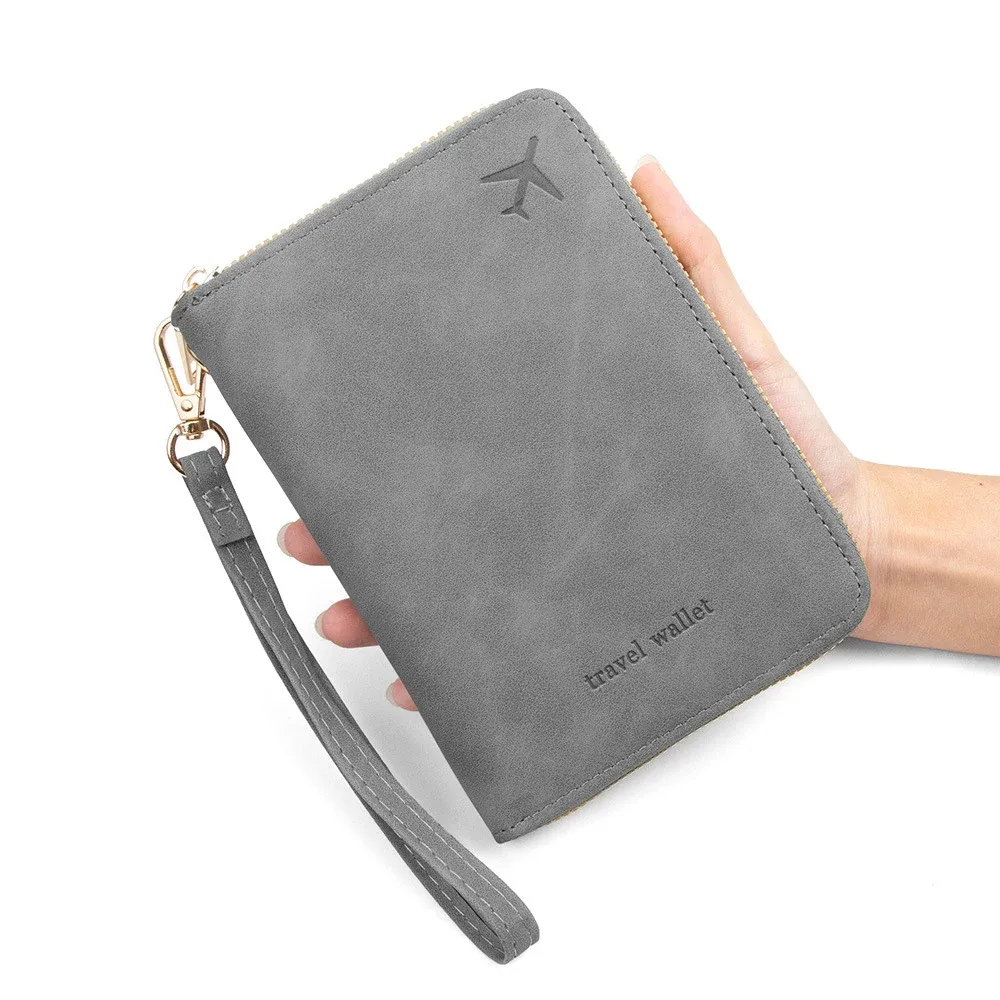 étui de passeport rfid anti-magnétique personnalisé avec fermeture éclair pour voyage, porte-passeport, sac de rangement de documents multifonctionnel