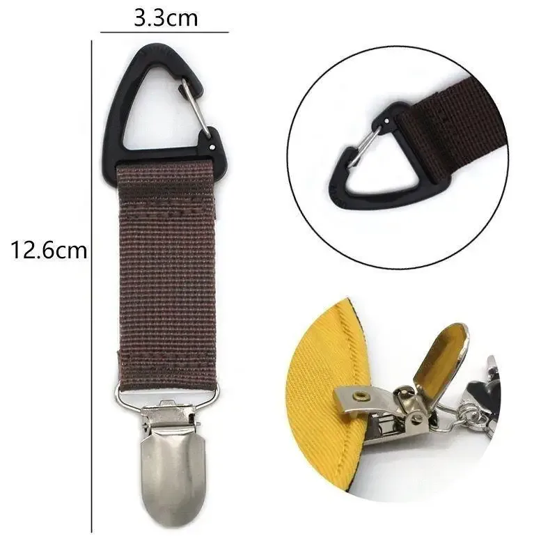 sangle nylon clip chapeau multicouleur activité plein air voyage pratique mains libres fixation stable