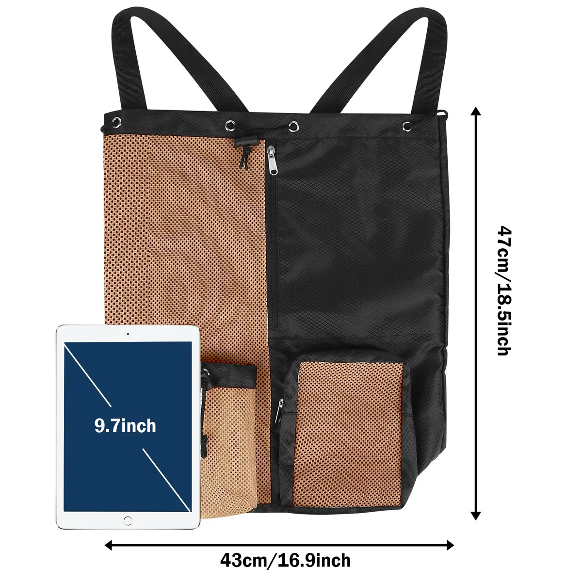 sac de bain en maille avec cordon de serrage, sac à dos de plage polyvalent avec poche humide pour la natation, la salle de sport et l'équipement d'entraînement