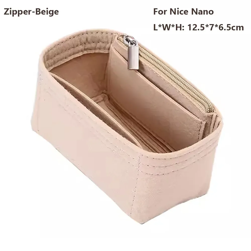 sac à main en feutre, support de sac de rangement, sac interne, organization, doublure de sac à main portable pour lv nice nano/mini/bb/vanité