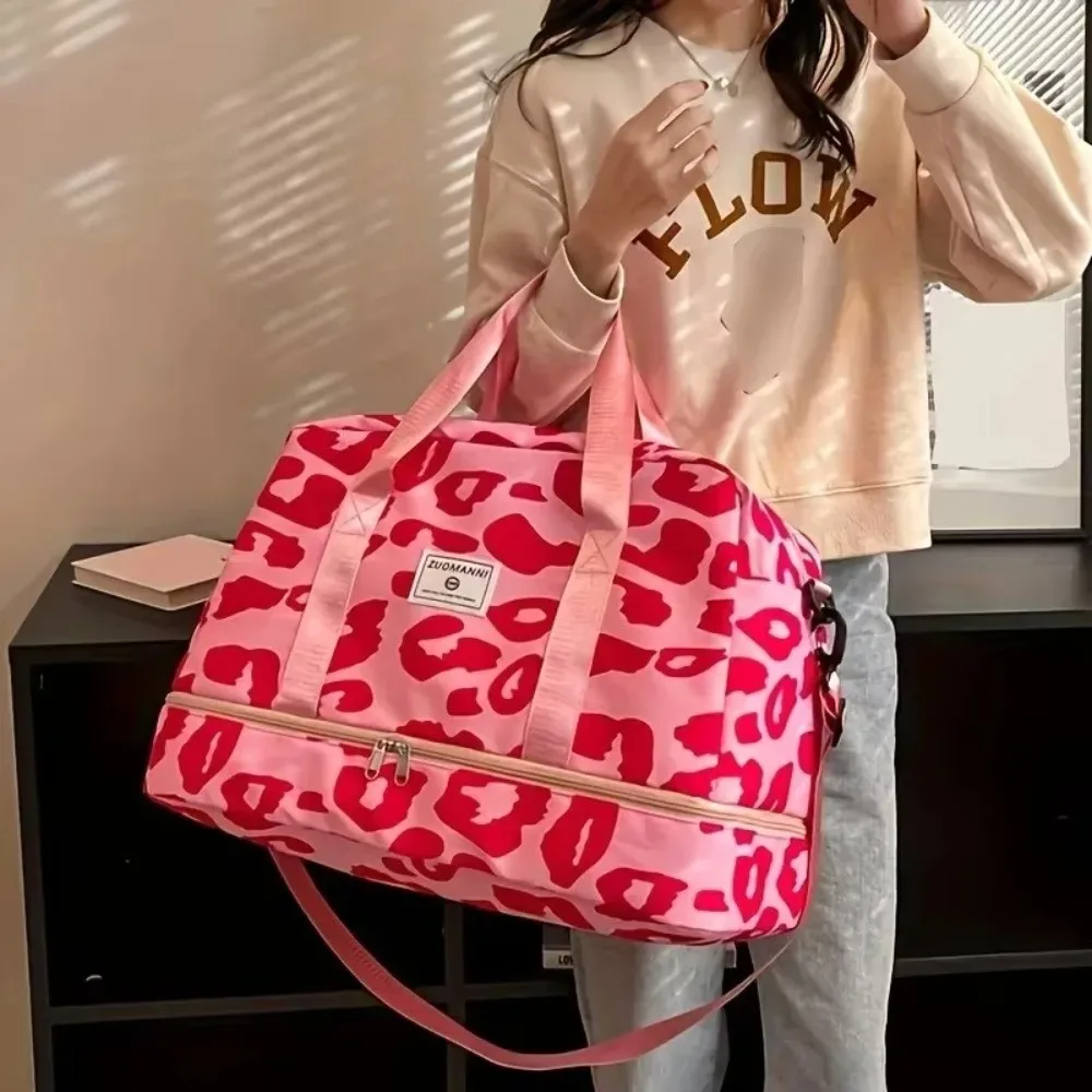 sac de voyage de grande capacité à la mode avec imprimé animal, sac de week-end en nylon, sac de voyage imperméable, sac à main, sac de sport, sac de gym