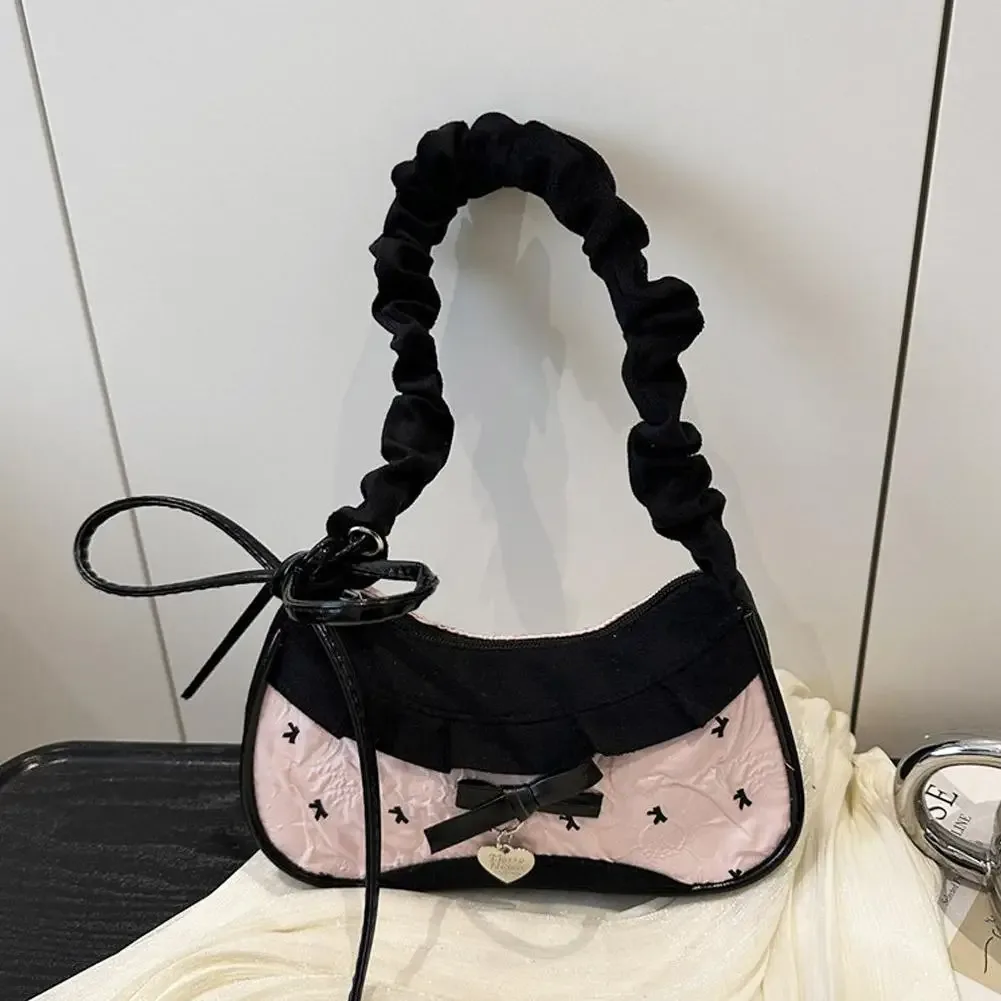 sac à main en dentelle pour femmes, sac à main extensible avec sangle d'épaule simple, sous les bras, pour les déplacements quotidiens, pour étudiants