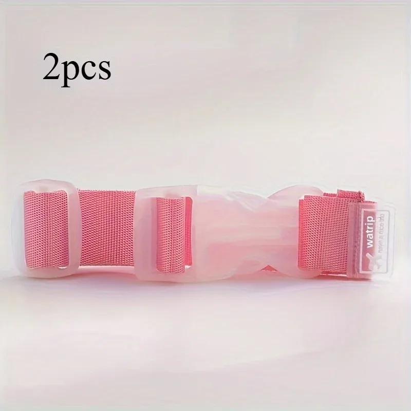 sangle de bagage en nylon colorée, 2 pièces, ceinture de valise de voyage réglable avec boucle de déverrouillage, facile à transporter, pratique pour la voiture