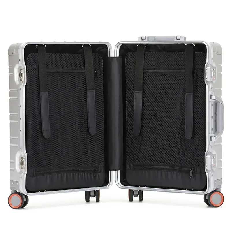 valise de voyage en alliage d'aluminium-magnésium pour hommes, affaires, bagages à roulettes, bagages à roulettes, bagages à roulettes, cabine