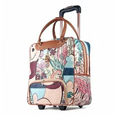 sac de voyage pour femmes, sac de voyage d'affaires sur roulettes, sacs à roulettes de grande capacité, valise rétro pour filles