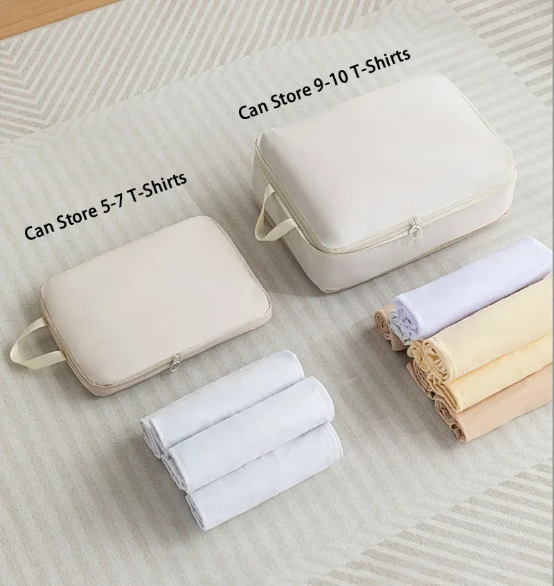 cube voyage compression nylon fermure éclair organisation vêtements polyvalent femmes sac deplacement economie place