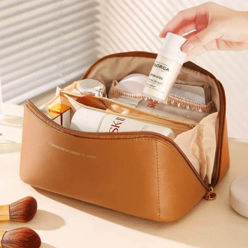 organisateur de maquillage, trousse de toilette féminine, trousse de maquillage, pochette de rangement, boîte de luxe pour dames, trousse à cosmétiques, sac de rangement pour voyage à fermeture éclair
