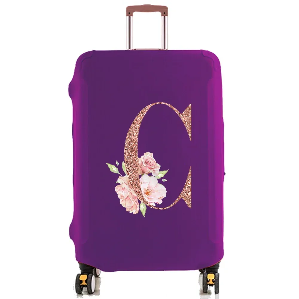 housse de protection pour bagages de 18 à 32 pouces, accessoires de voyage, tissu extensible illimité en or rose, housse anti-poussière, boîtier de chariot