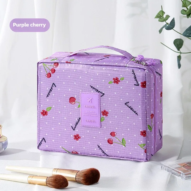 grande trousse de toilette pour femmes, sac de voyage imperméable pour cosmétiques, organiseur de maquillage avec ouverture facile, étui de rangement beauté