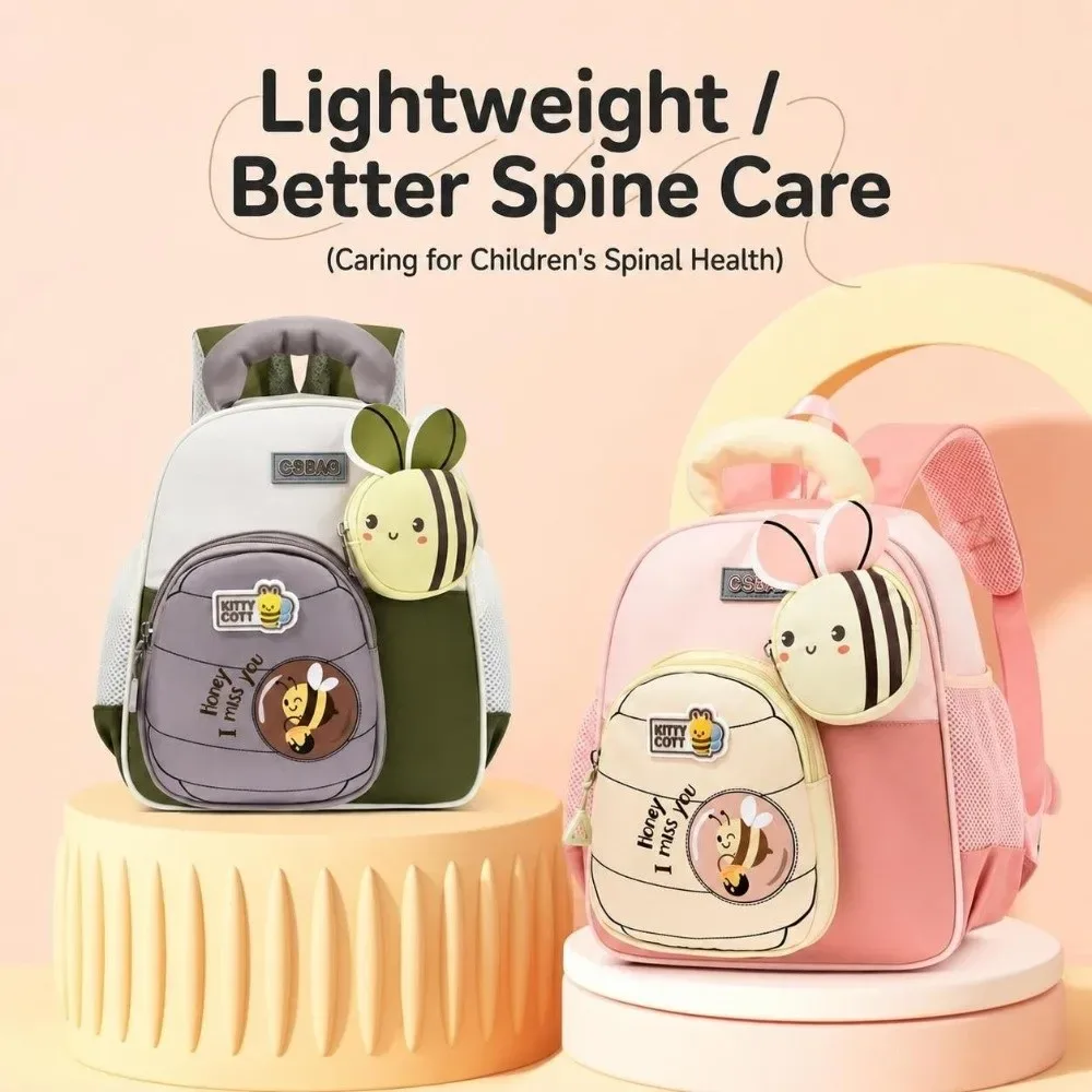 sac à dos pour enfants motif petite abeille, ergonomique, léger, avec bretelles larges, pour la maternelle, soulageant le poids