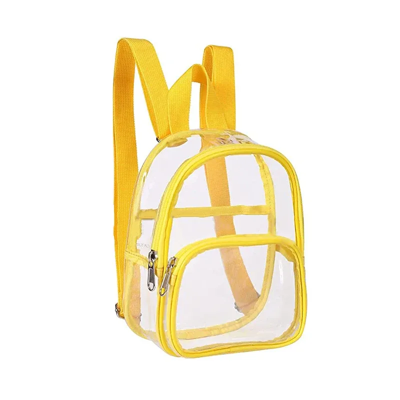 sac transparent en pvc, sac à dos de voyage transparent, sac à bandoulière, sangle pour livre, terrain de sport, mini cartable de voyage étanche approuvé pour enfant