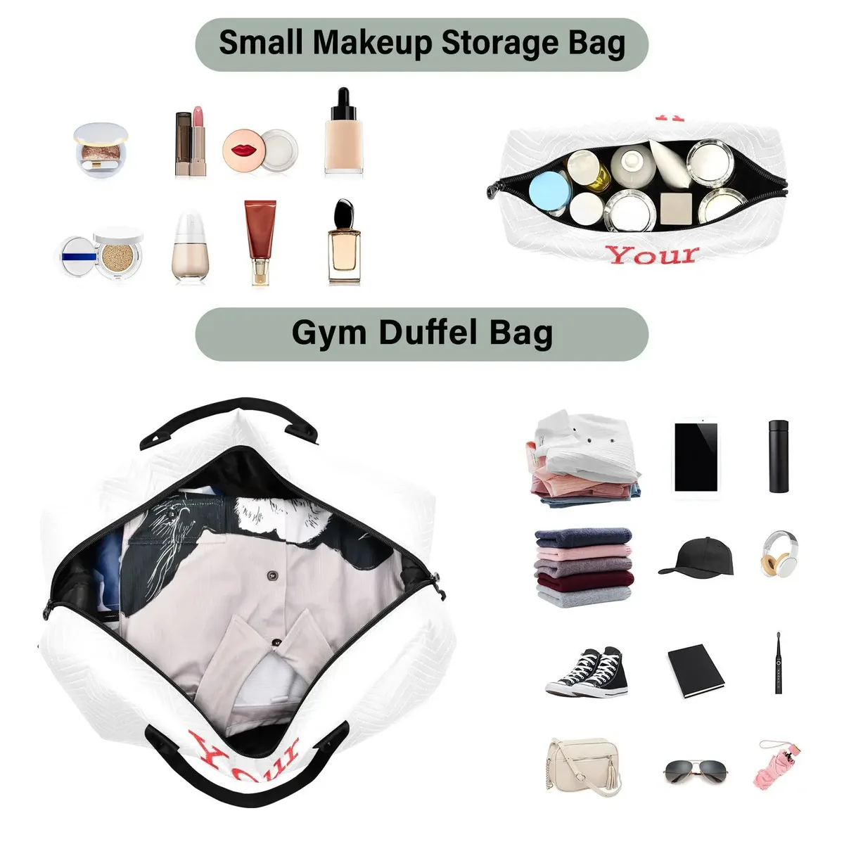 sacs de week-end pour femmes, avec motifs personnalisés, grand sac de voyage pour la nuit, sac de sport, sac de voyage, sac à main pour les voyages d'affaires et la salle de sport.