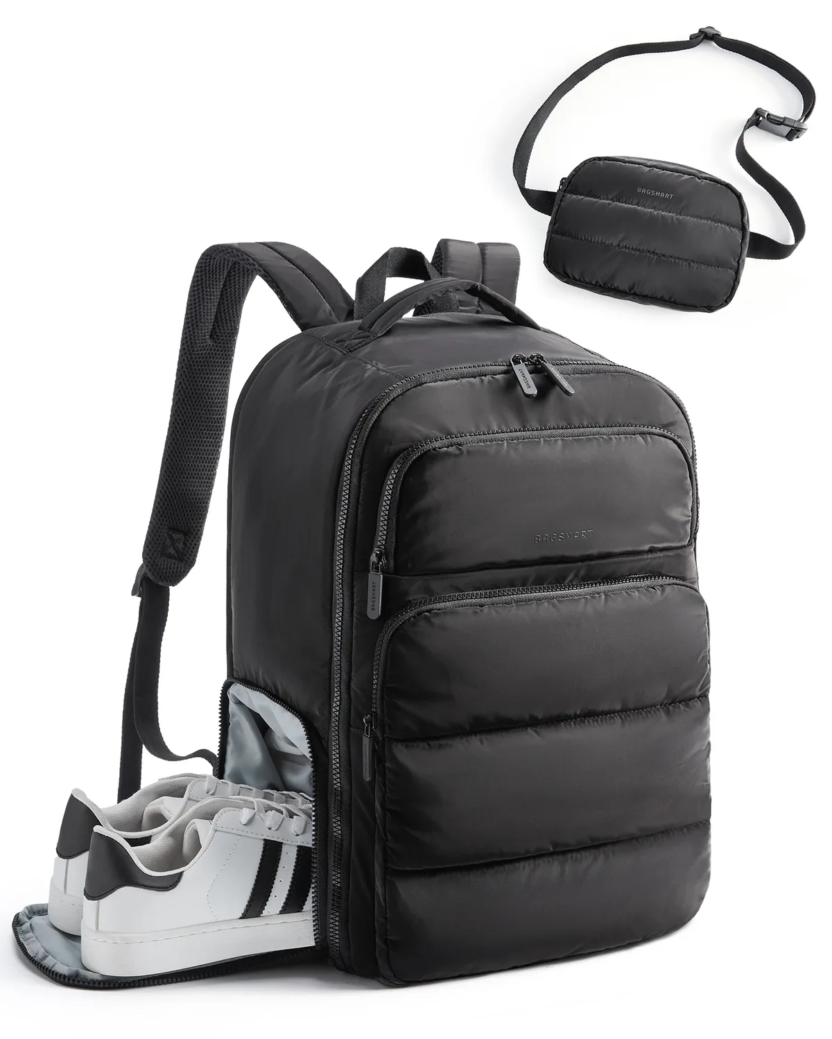 sac dos polyester gris noir kaki 35 litres 17 pouces compacts organisés voyage business week end