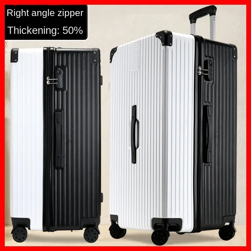 valise de voyage épaisse pour bagages unisexe extra large de 60/100 pouces, avec serrure tsa de grande capacité, boîtier de chariot, cadre en aluminium à fermeture éclair