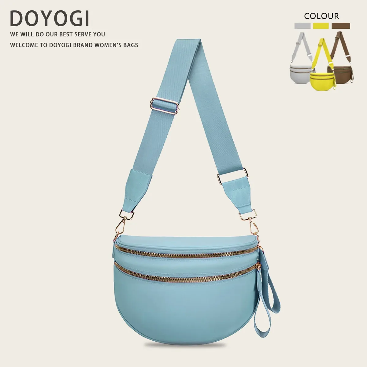 doyogi noir et blanc à carreaux spacieux bum sac sacs à bandoulière pour femmes en nylon essentiels de voyage sac de maman sac à couches pour maman
