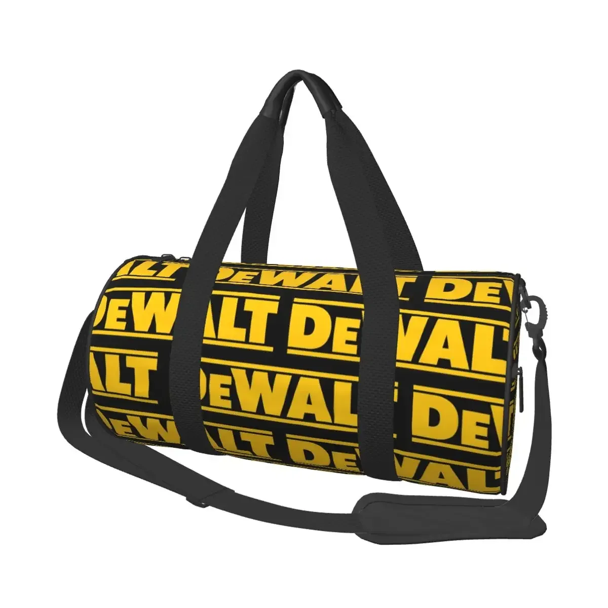 sac voyage polychonne polyester noir motif dewalt poignée amovible bandoulière ajustable grande capacite sport week end