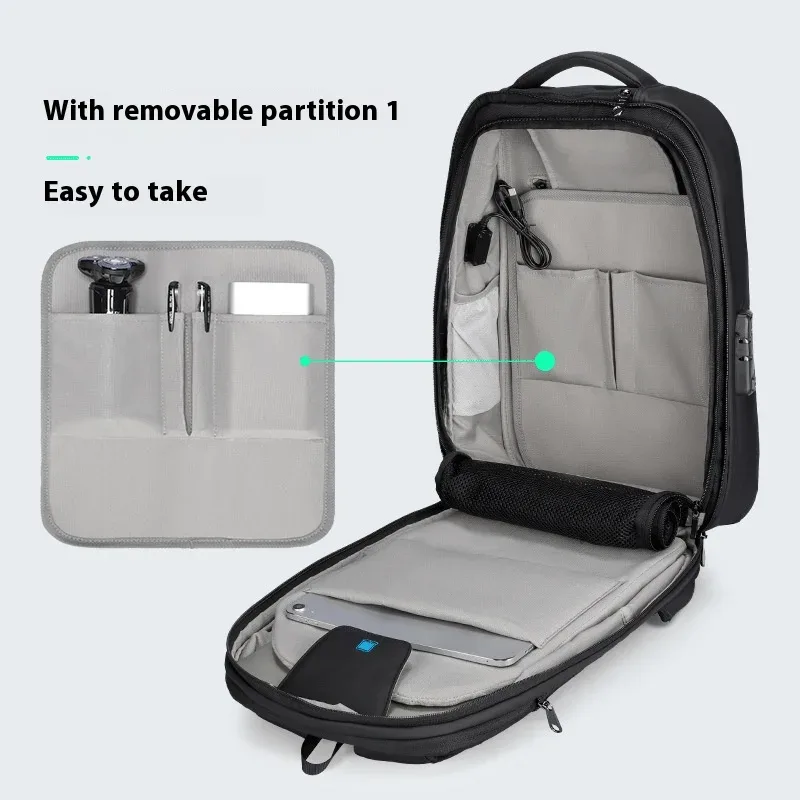 mark ryden-sac à dos d'affaires extensible multifonctionnel pour homme, antivol, étanche, ordinateur portable, coque rigide, chargement usb