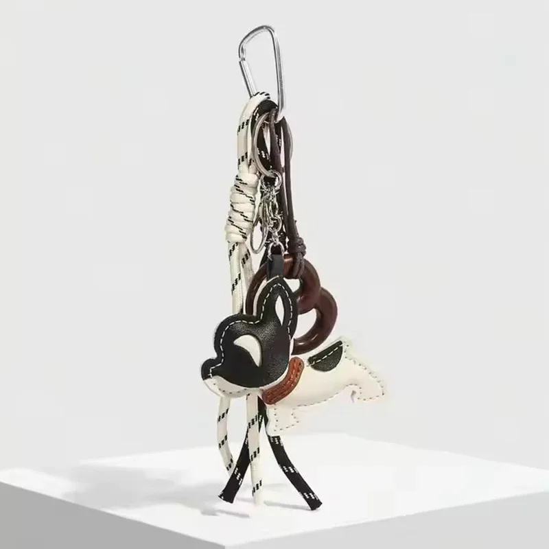 adorable porte-clés en cuir pu bouledogue français, pendentif mignon pour sac, breloque pour sac à dos, porte-clés de voiture, cadeaux et accessoires