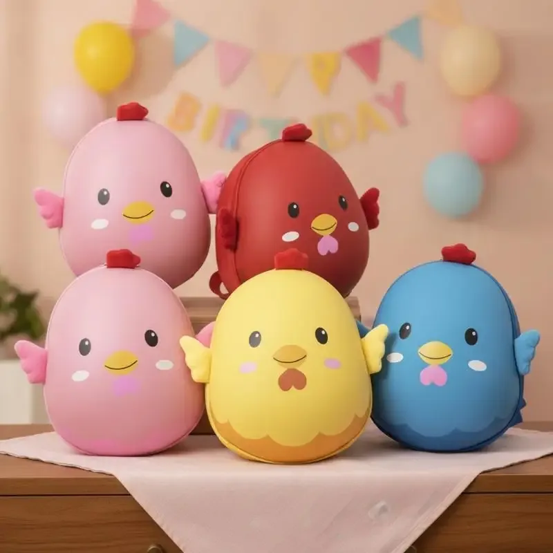 sac à dos pour enfants en forme de poulet de dessin animé, résistant à l'eau, à bretelles réglables, durable pour les enfants d'âge préscolaire, pour les trajets quotidiens à l'école