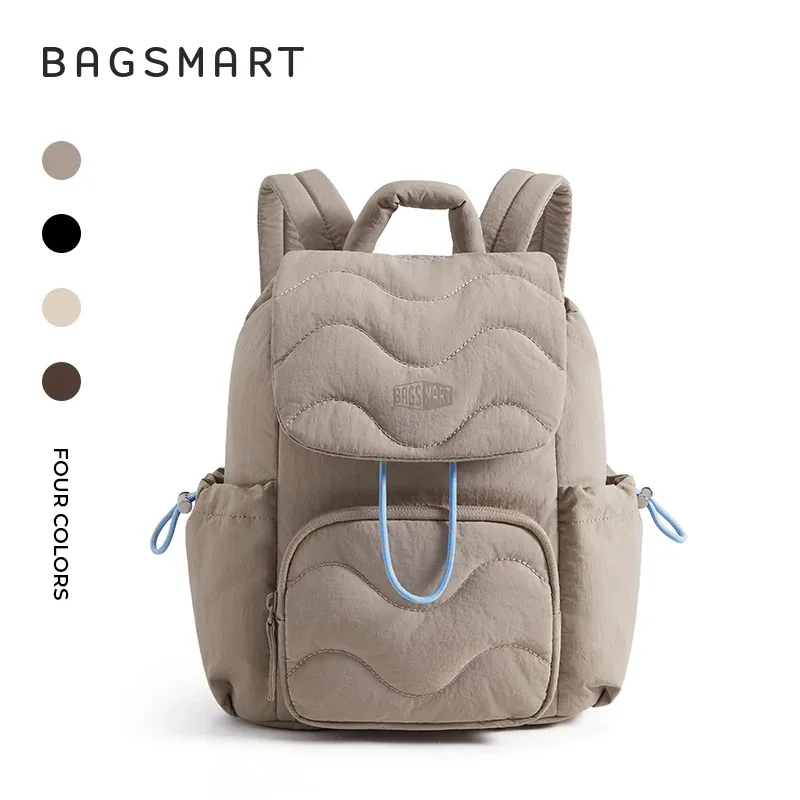 bagsmart – sac à dos imperméable pour femmes, grande capacité, couleur unie, sac d'école à fermeture éclair pour adolescentes, sac à dos décontracté pour étudiantes, sac à livres
