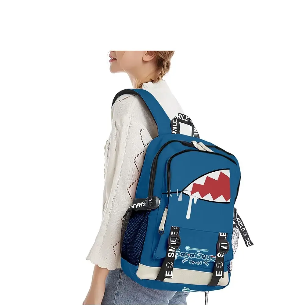 sac à dos 3d hololive vtuber gawr gura, trois pièces, pour hommes et femmes, sac à dos décontracté, sac de poitrine, trousse à crayons, 2022