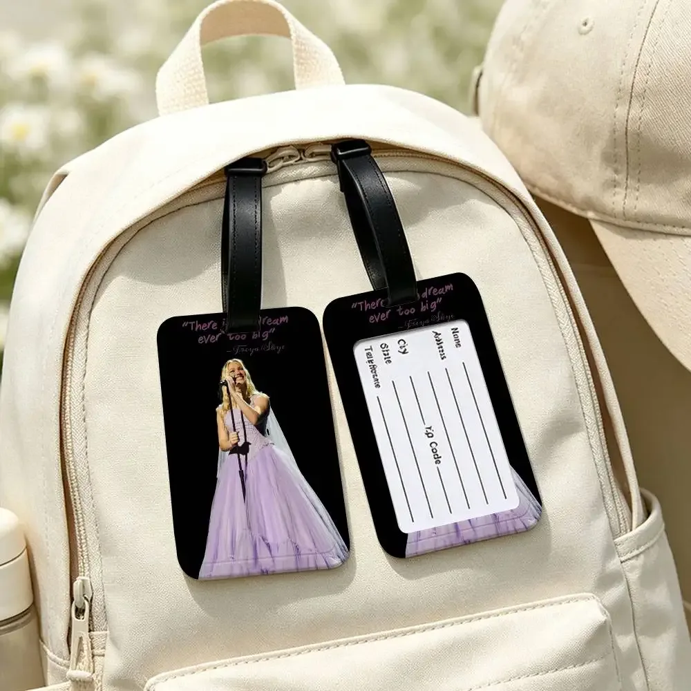 étiquette d'identification de bagages en pvc singer f-freya skye, porte-carte d'informations anti-perte, étiquette de nom pour valise de voyage