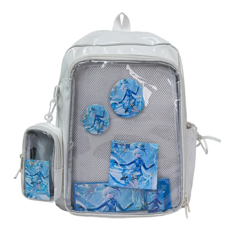 nouveau grande capacité pu étudiants bricolage anime badge ulzzang ita sacs y2k esthétique femmes sacs à dos individualité mochilas para mujer