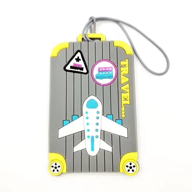 nouvelles étiquettes de bagages en pvc accessoires de voyage étiquettes de valise en silicone style de mode étiquette de voyage portable en silicone porte-adresse d'identification
