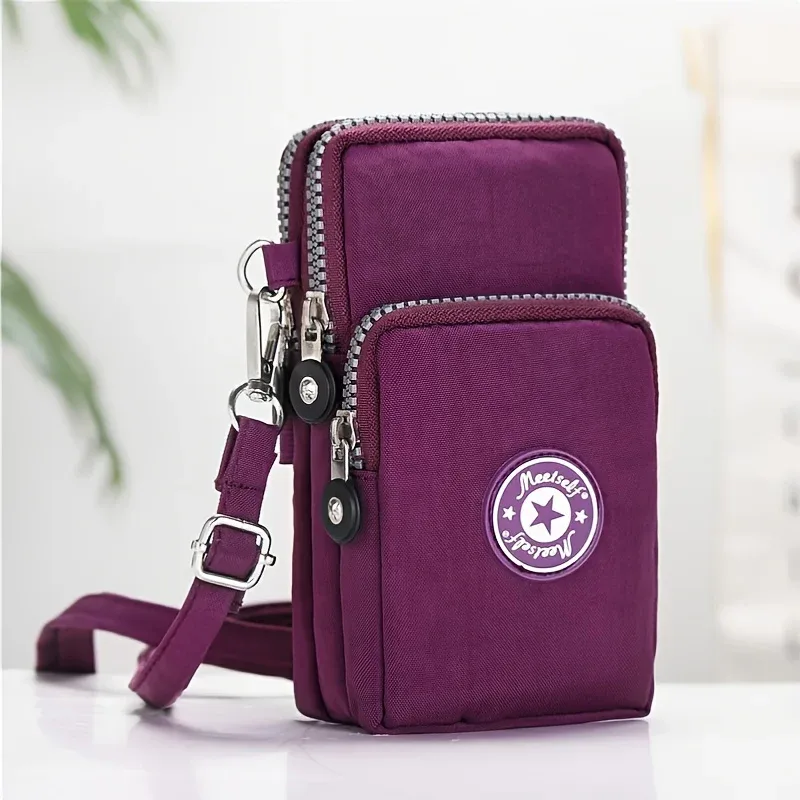 sac à bandoulière vertical pour téléphone portable pour femmes, bras suspendu, sac pour téléphone portable pour personnes âgées, sac en tissu pour le cou, petit sac portable pour la marche