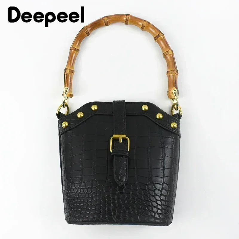 2 pièces deepeel 10/12/13 cm poignée en bambou naturel sac à main pour femme poignées de remplacement pour sac tissé accessoire de matériel de bagage