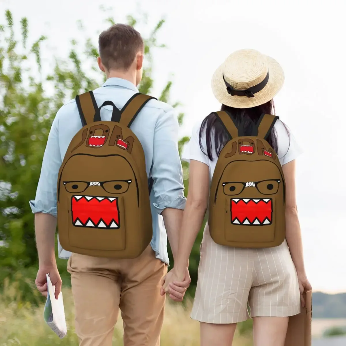 jdm domo kun poupée visage mode sac à dos durable étudiant affaires mignon drôle sac à dos pour hommes femmes ordinateur portable sacs en toile