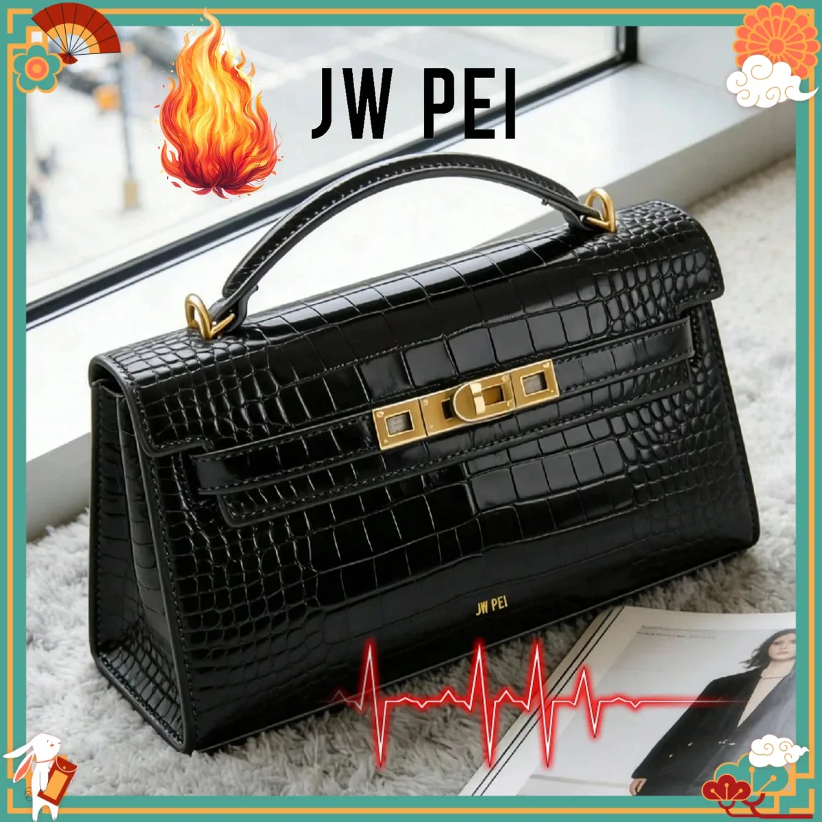sac à main de luxe en cuir et tissé avec boucle métallique vintage, poignée courte élégante, sac fourre-tout élégant pour femme pour les soirées et l'usage quotidien