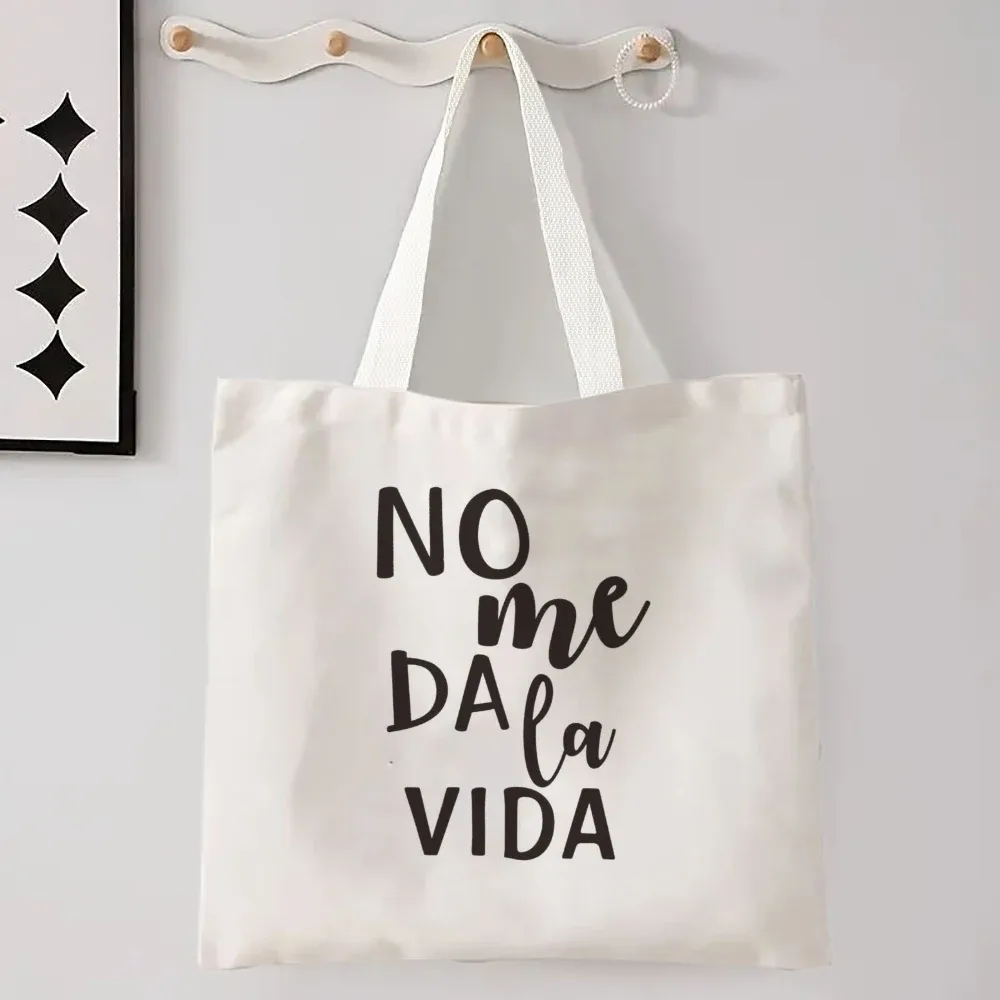 femmes espagnoles sac à bandoulière graphique harajuku shopper sacs grande capacité toile fourre-tout sac à main sans fermeture éclair eco décontracté fille sacs à main
