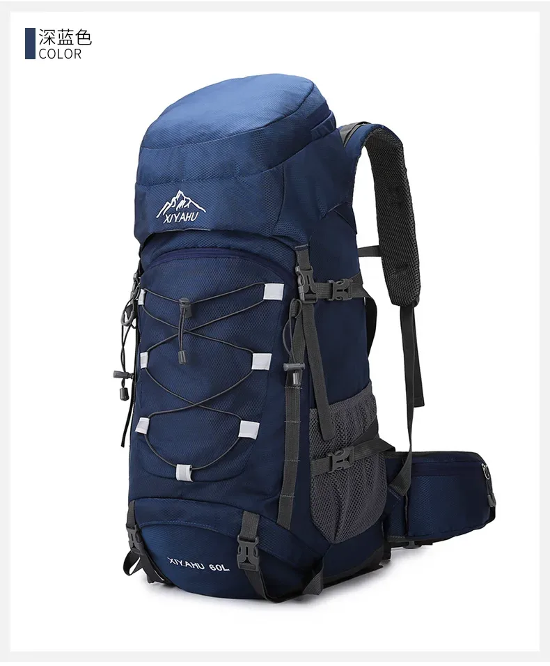 sac à dos de randonnée et de camping grande capacité 60l, imperméable, pour sports de plein air, alpinisme, unisexe, avec bretelles rembourrées pour soulager les épaules