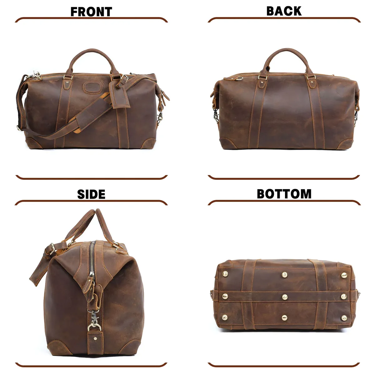 sac de voyage en cuir pleine fleur s.worker premium, style vintage, grand format, bagage à main en cuir véritable