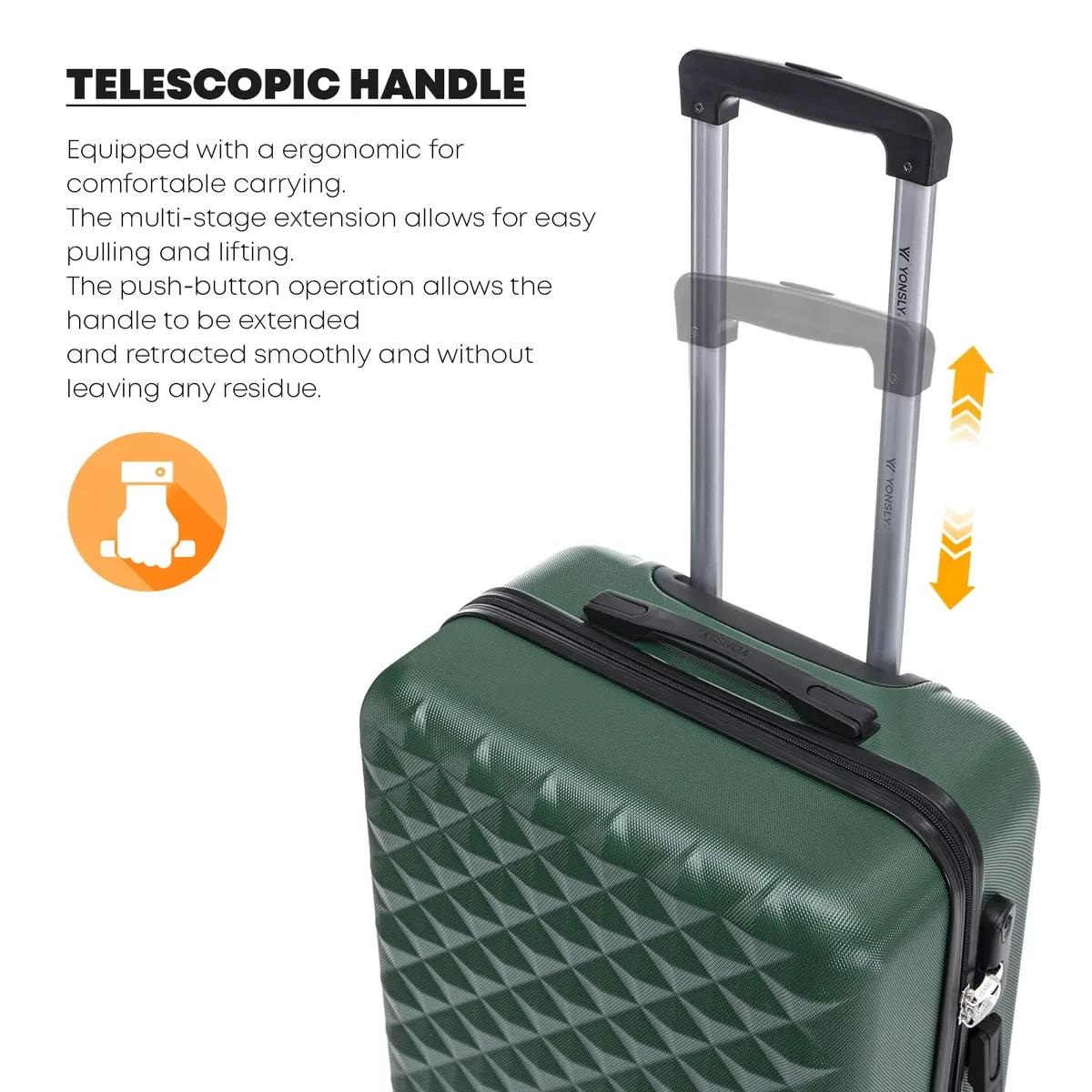 ensemble de valises yonsly 4 pièces 16/20/24/28 pouces, valise rigide à roulettes avec 4 roulettes 360° °   valise à roulettes avec poignée en caoutchouc souple et serrure à combinaison pour les voyages de vacances, d'affaires ou en famille