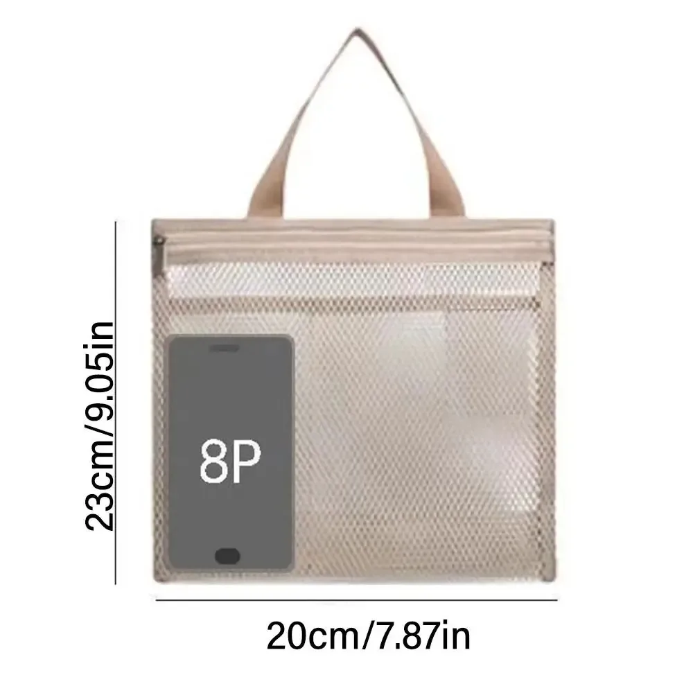 sac de douche de rangement de voyage en maille, sac de toilette de plage, sac à cosmétiques, sac à main en maille, sac de rangement d'articles de toilette pour l'extérieur suppleis