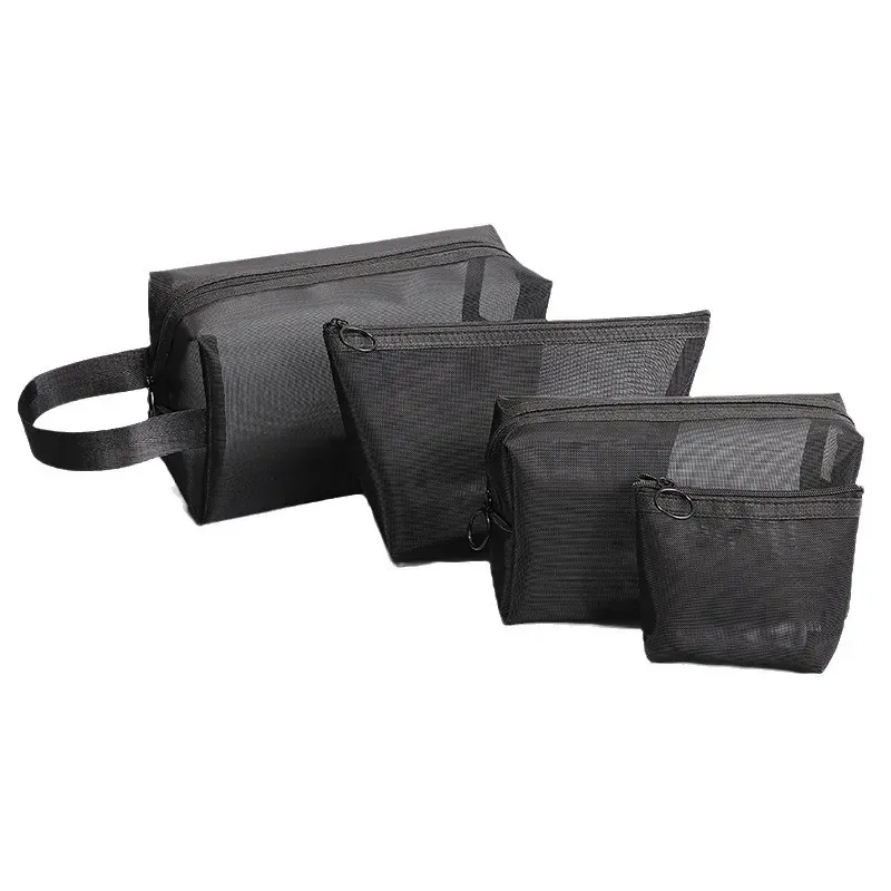 kit d'organisateur de maquillage translucide pour femmes, 1 pièce, sacs de toilette de lavage de voyage en forme de cœur, petite pochette cosmétique transparente