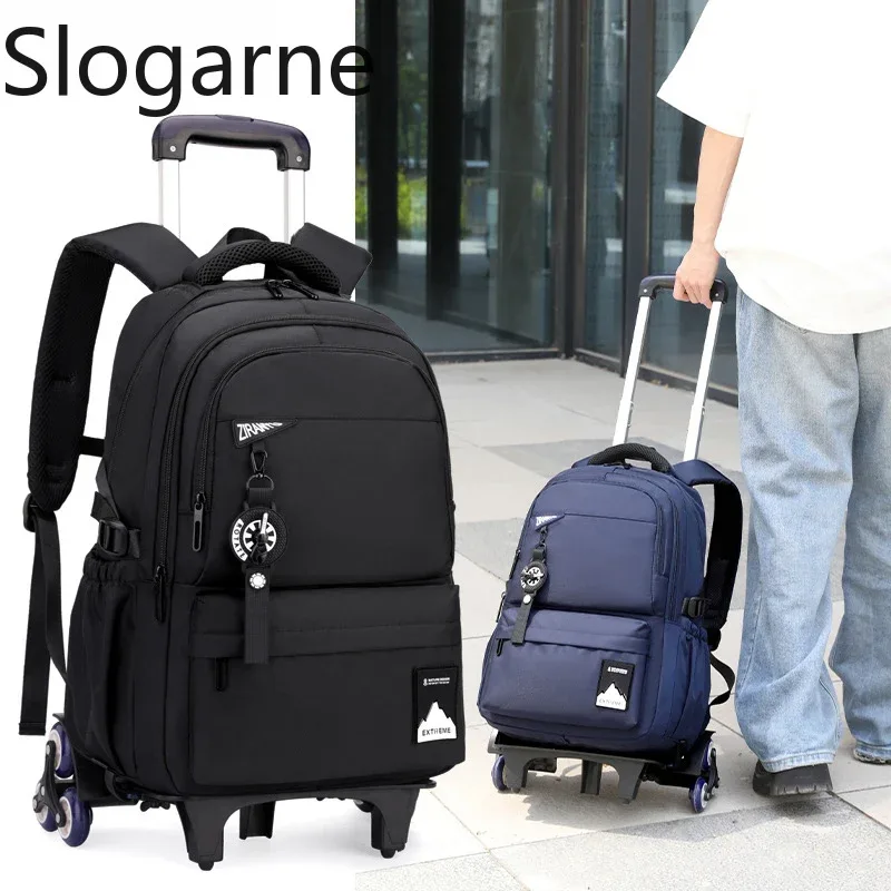 sac à roulettes pour étudiants, sacs à roulettes pour garçons, sacs à dos de voyage pour hommes avec roulettes, sac à bagages imperméable de grande capacité
