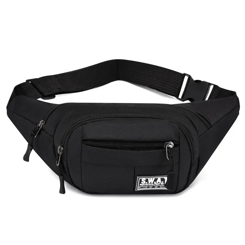 nouvelle sacoche de taille multi-compartiments à quatre fermetures éclair pour homme, sac de poitrine de sport et de loisirs pour femme, portefeuille de voyage pour téléphone portable