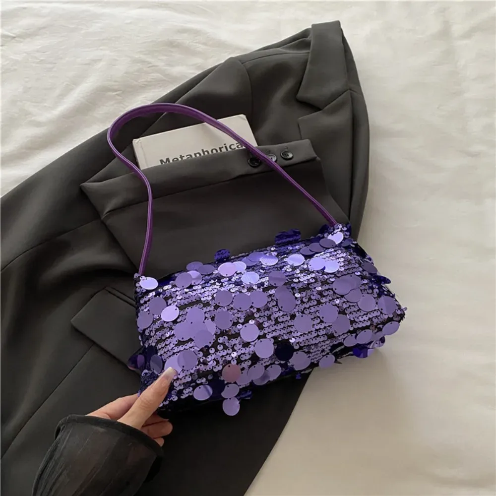 sacs à bandoulière légers à paillettes pour femmes, couleur unie, grande capacité, sac de soirée, sac fourre-tout pour femmes