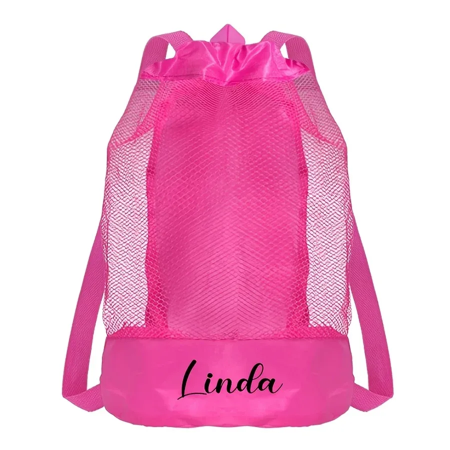sac voyage maille personnalisation femmes plage gym turquoise rose bleu noir coquillages poche inférieure