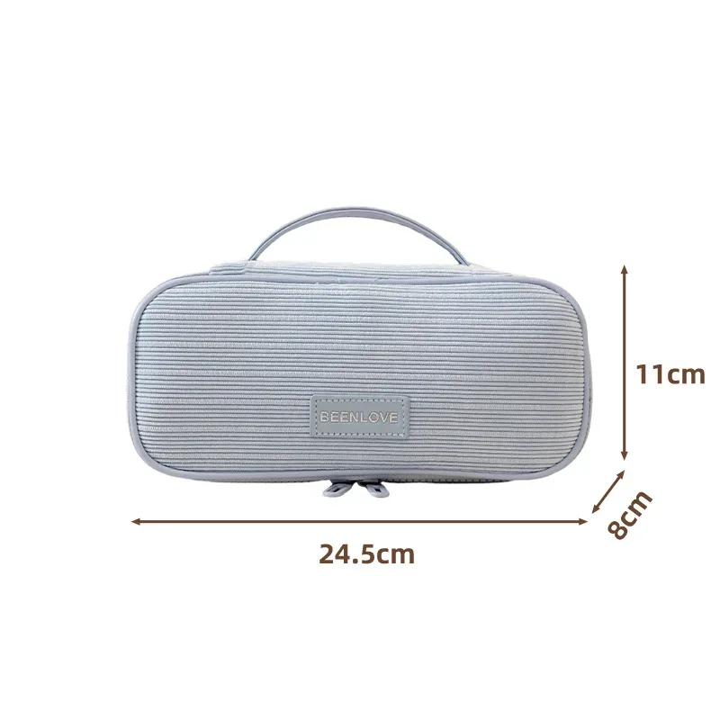 nouvelle trousse de maquillage en velours côtelé 2026 pour femme, grande capacité, sac carré multifonctionnel en velours pour soins de la peau, sac de rangement portable