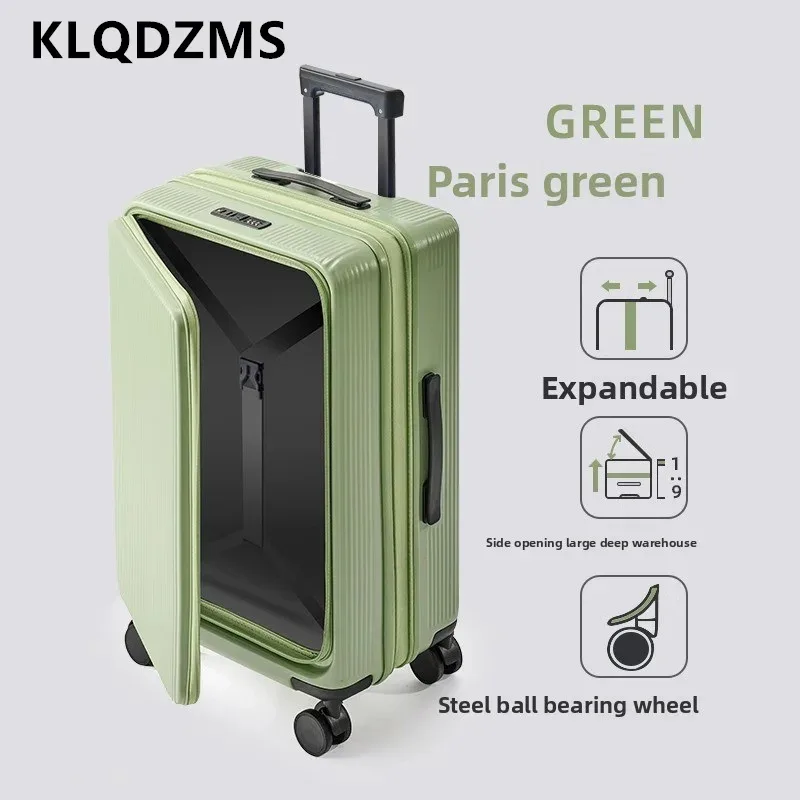 klqdzms bagage extensible abs + pc valise d'embarquement 20 "22" 24 "26" 28 pouces bagage de grande capacité valise de voyage à main pour femme