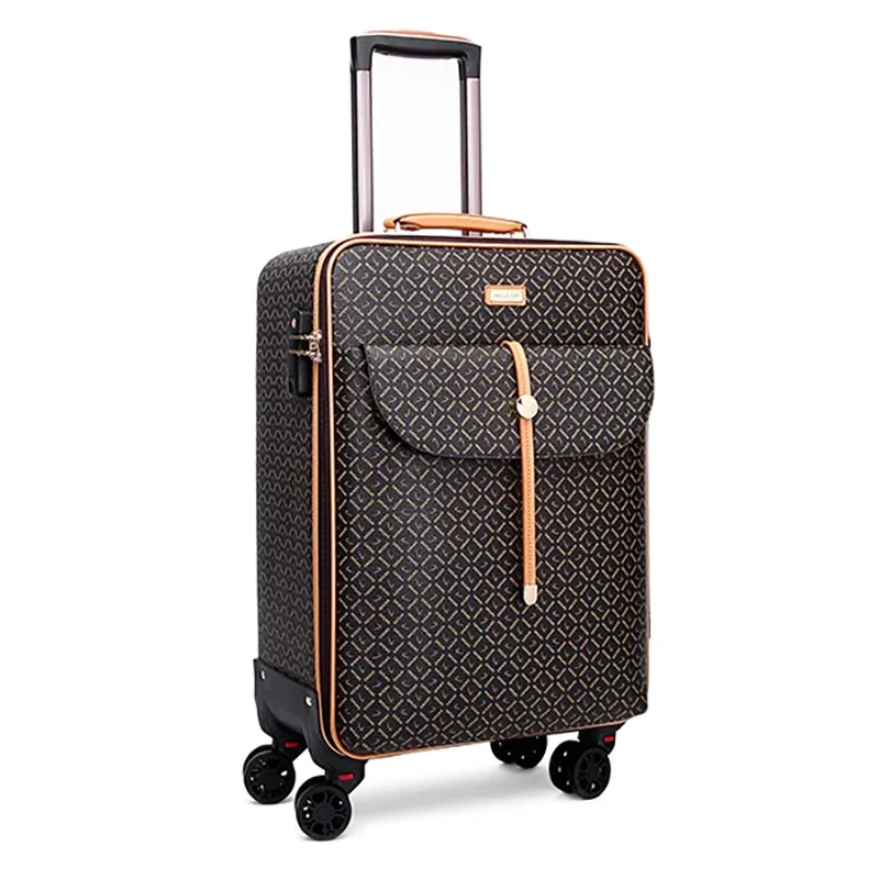 valise de voyage en pu avec sac à main pour homme et femme, ensemble de bagages à roulettes, 16/20/24 pouces